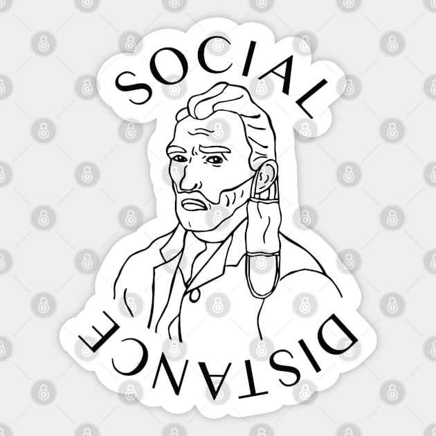 Vincent Van Gogh Social Distance Sticker by YaiVargas